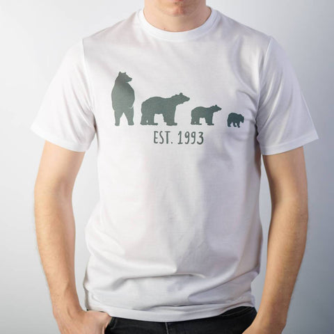 Oakdene Designs Clothing Personalised Bear Family White T Shirt