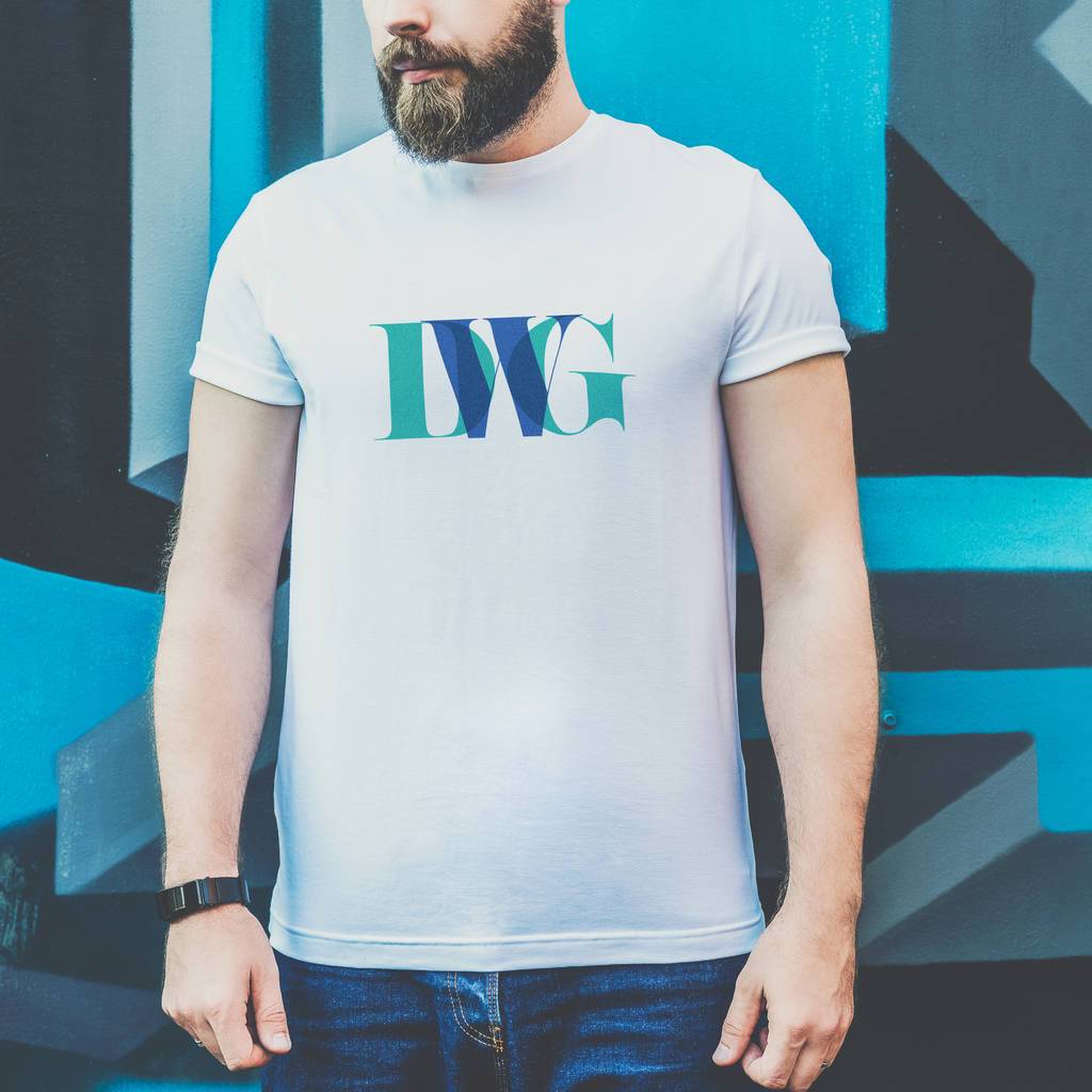 Oakdene Designs Clothing Personalised Men's Monogram T Shirt