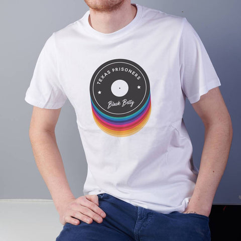 Oakdene Designs Clothing Personalised Men's Retro Record Vinyl T Shirt