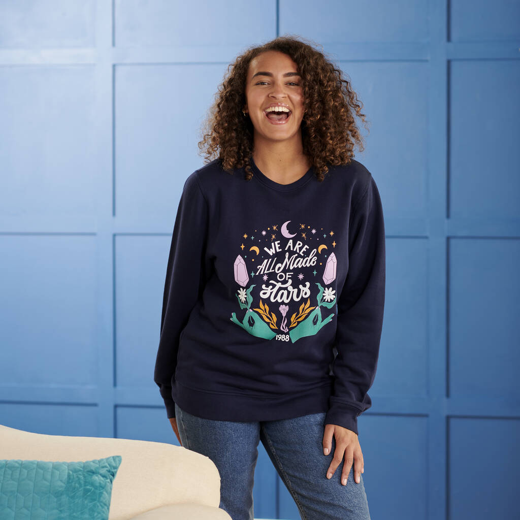Oakdene Designs Clothing Personalised Organic Cotton Made Of Stars Year Jumper