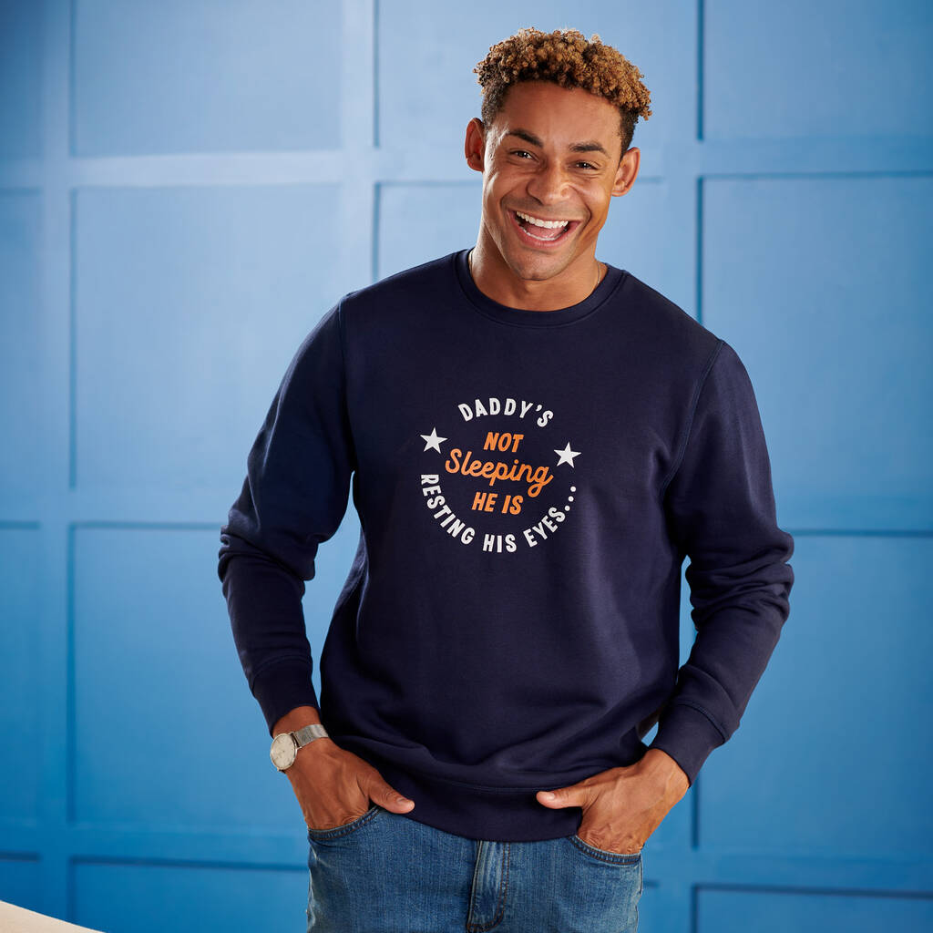 Oakdene Designs Clothing Personalised Organic Cotton Resting His Eyes Jumper
