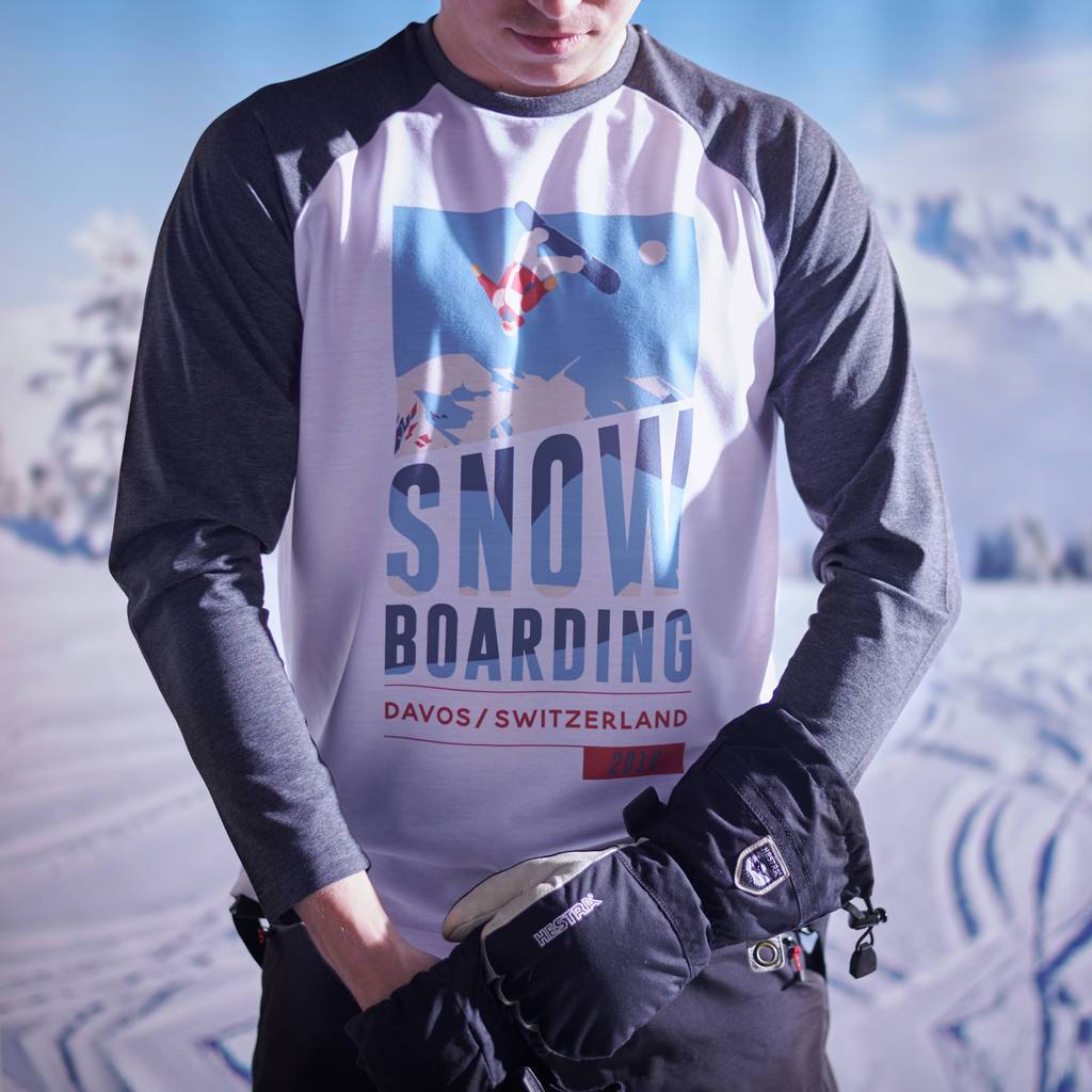Oakdene Designs Clothing Personalised Your Snowboarding Holiday Long Sleeved Tee
