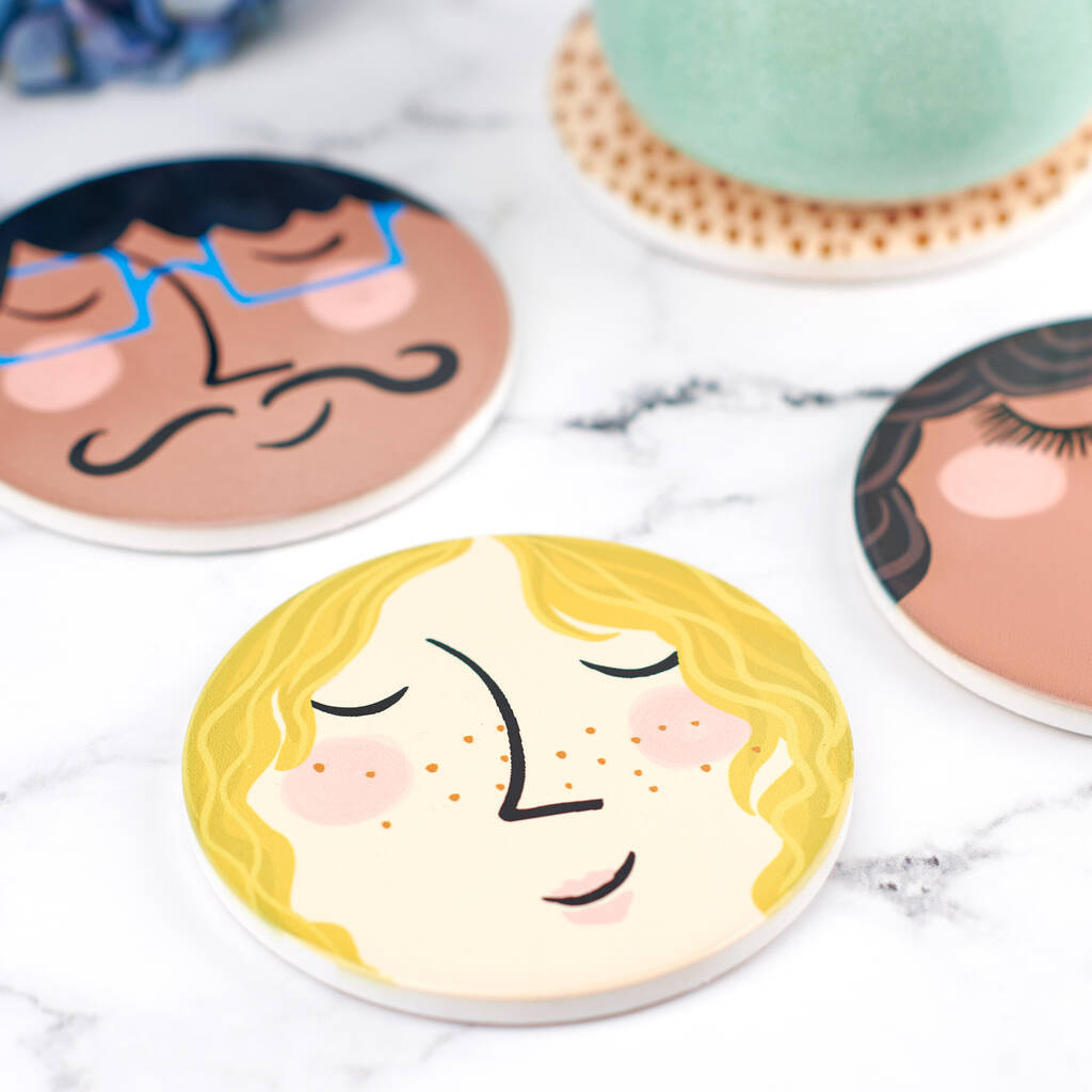 Oakdene Designs Coasters Personalised Ceramic Face Coaster