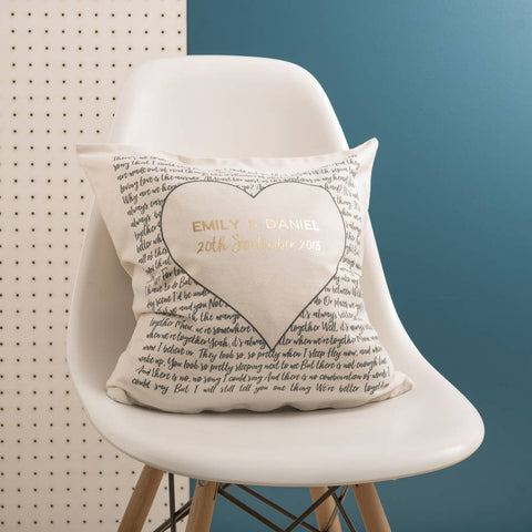 Oakdene Designs Cushions Couple's 'Special Song' Black And Gold Cushion