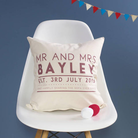 Couples Established Wedding Cushion - Oakdene Designs - 3