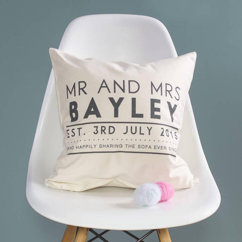 Couples Established Wedding Cushion - Oakdene Designs - 1