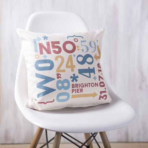 Personalised Coordinates Cushion - Oakdene Designs - 1