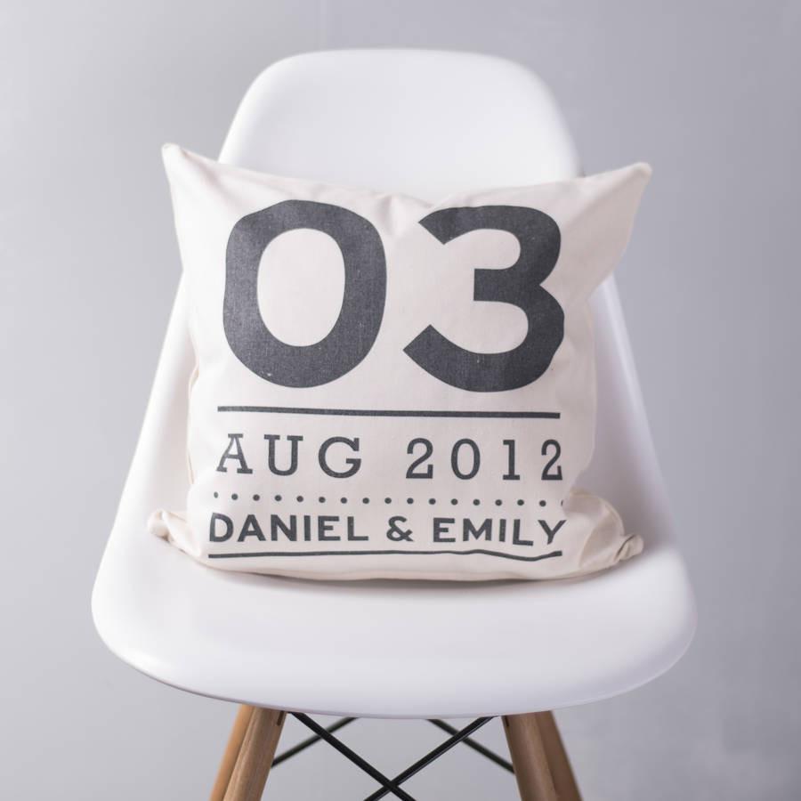 Oakdene Designs Cushions Personalised Couples Special Date Cushion