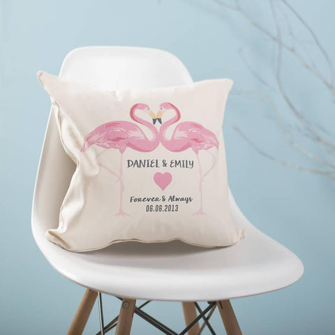 Personalised Flamingo Couples Cushion - Oakdene Designs - 1