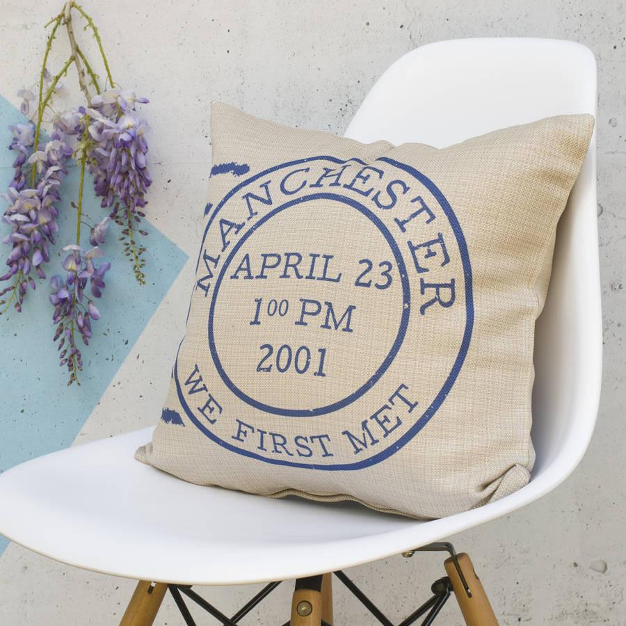 Personalised Postage Stamp Cushion - Oakdene Designs - 3