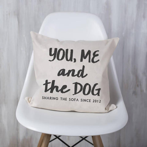 Personalised 'You, Me And The Dog' Cushion - Oakdene Designs - 1