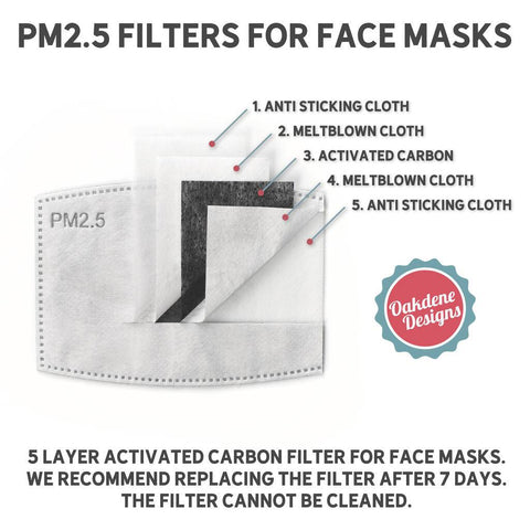 Oakdene Designs Face Mask Additional Filters For Oakdene Designs Face Masks