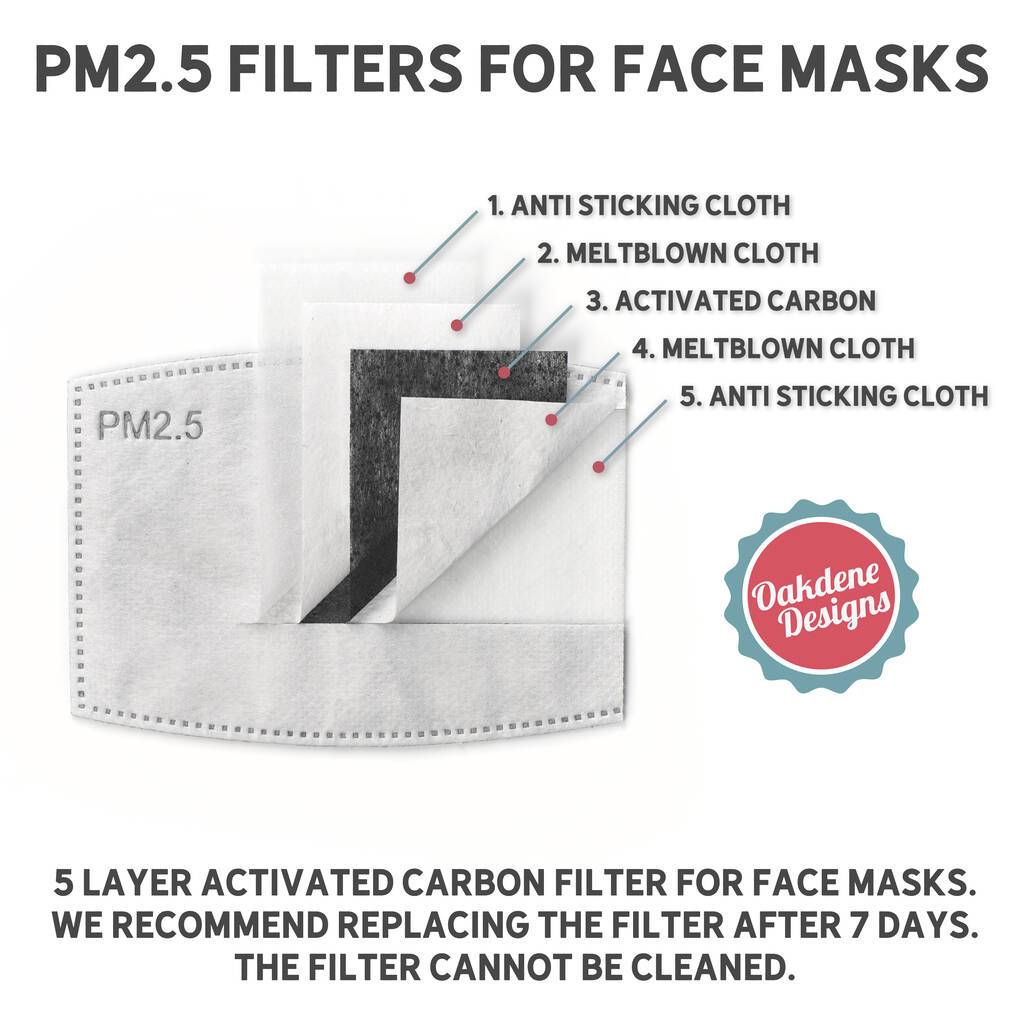 Oakdene Designs Face Mask Lemon Print 100% Cotton Face Mask With Filters