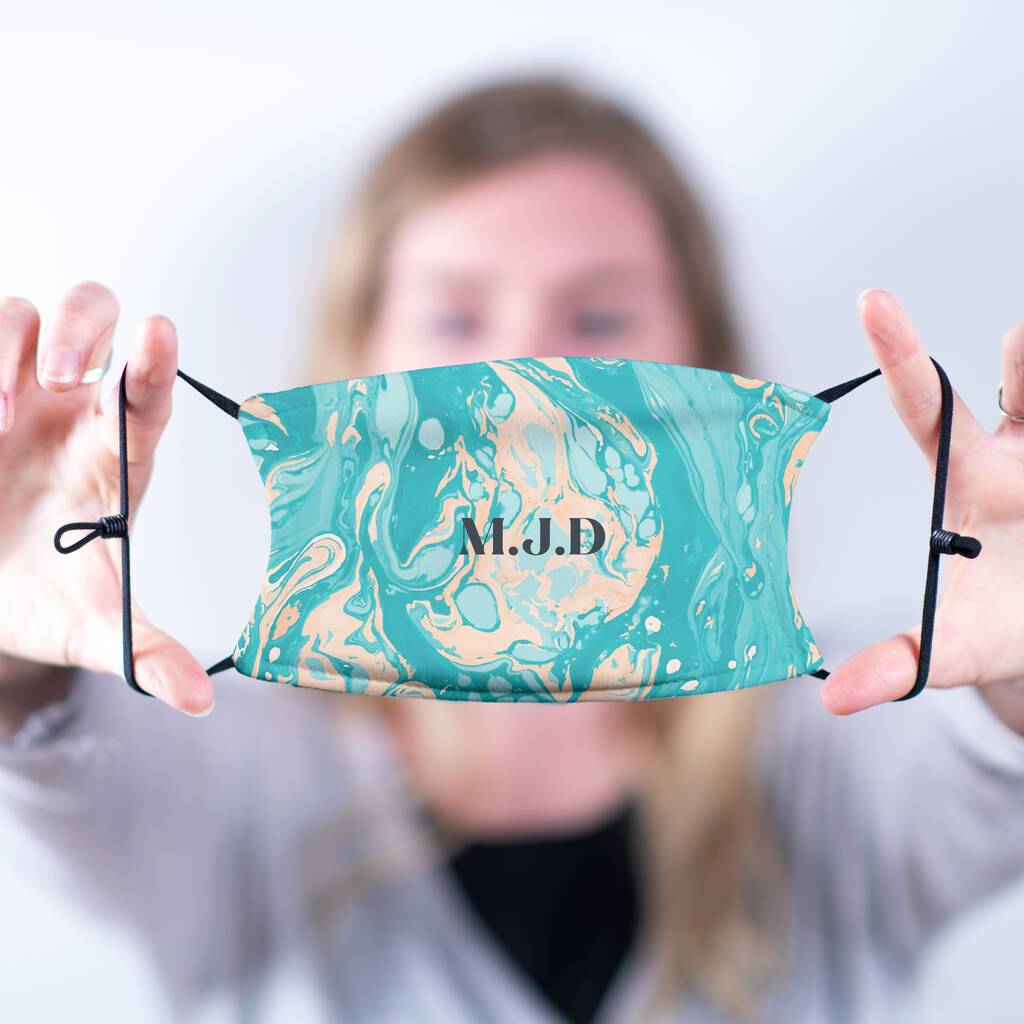 Oakdene Designs Face Mask Personalised Initials Adult Face Mask With Filter