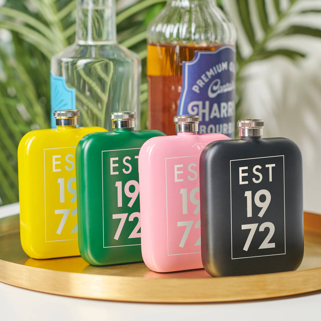 Oakdene Designs Food / Drink Personalised 50th Birthday Year Hip Flask