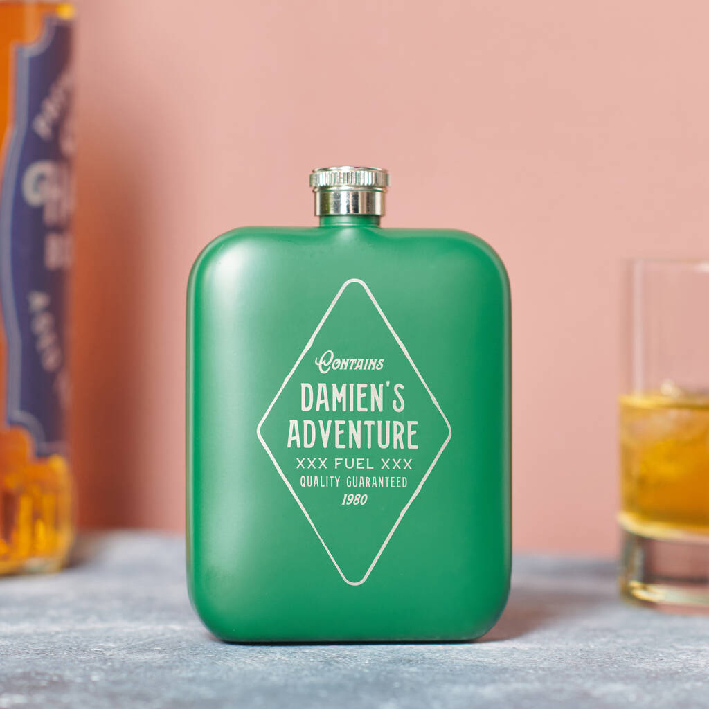 Oakdene Designs Food / Drink Personalised Adventure Fuel Hip Flask