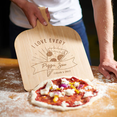 Oakdene Designs Food / Drink Personalised Bamboo Couples Pizza Peel
