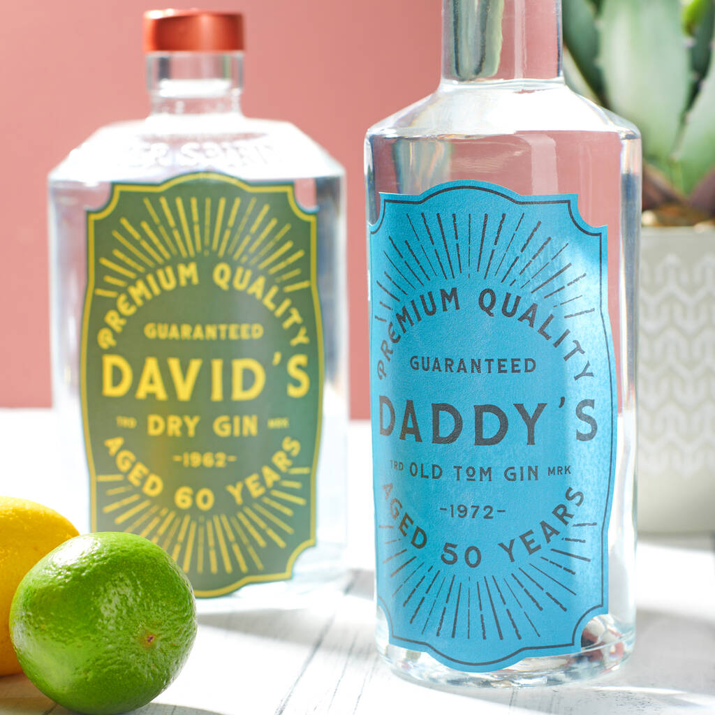 Oakdene Designs Food / Drink Personalised Birthday Gin Bottle Label