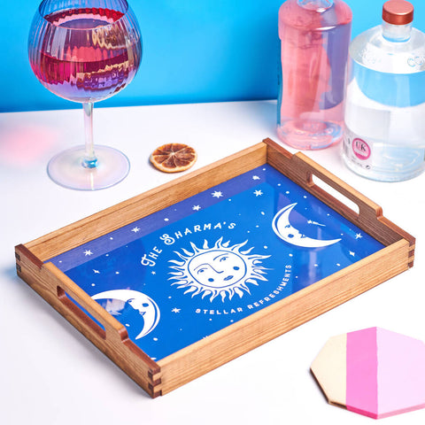 Oakdene Designs Food / Drink Personalised Celestial Wooden Drinks Tray
