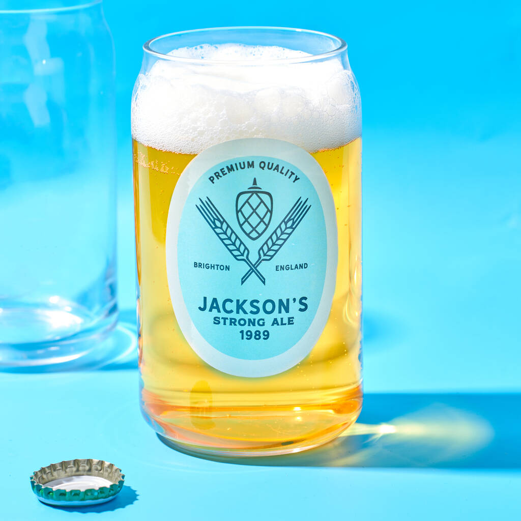 Oakdene Designs Food / Drink Personalised Craft Beer Label Beer Can Glass