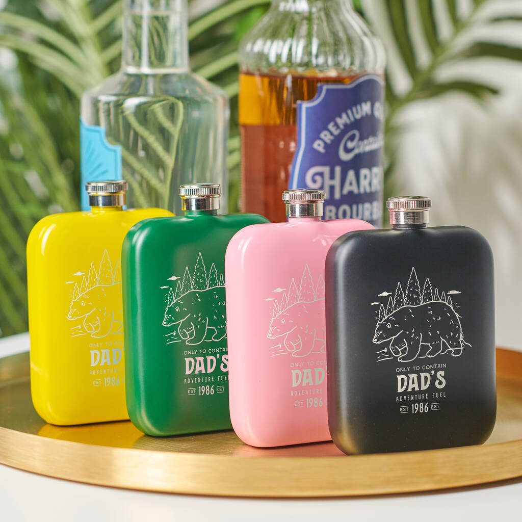 Oakdene Designs Food / Drink Personalised Daddy Bear Hip Flask