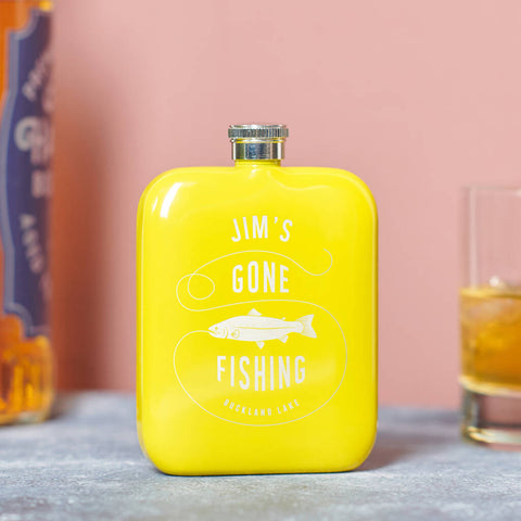 Oakdene Designs Food / Drink Personalised Gone Fishing Hip Flask