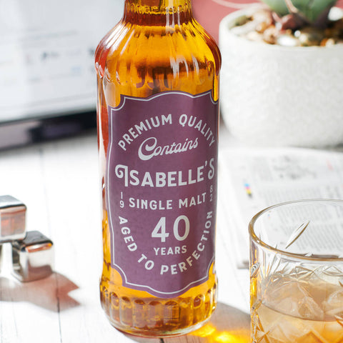 Oakdene Designs Food / Drink Personalised Metallic Birthday Whisky Bottle Label