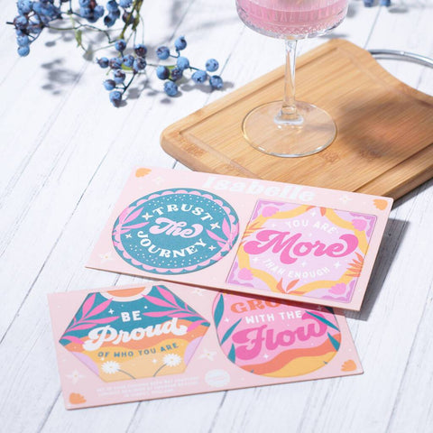 Oakdene Designs Food / Drink Personalised Set Of Positive Mantra Beer Mats