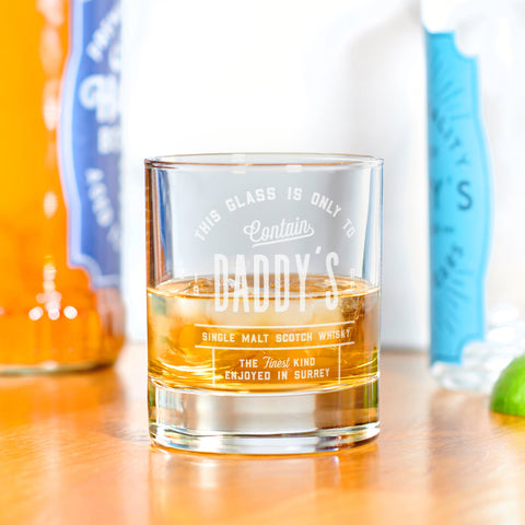 Oakdene Designs Food / Drink Personalised Whisky Label Whisky Glass