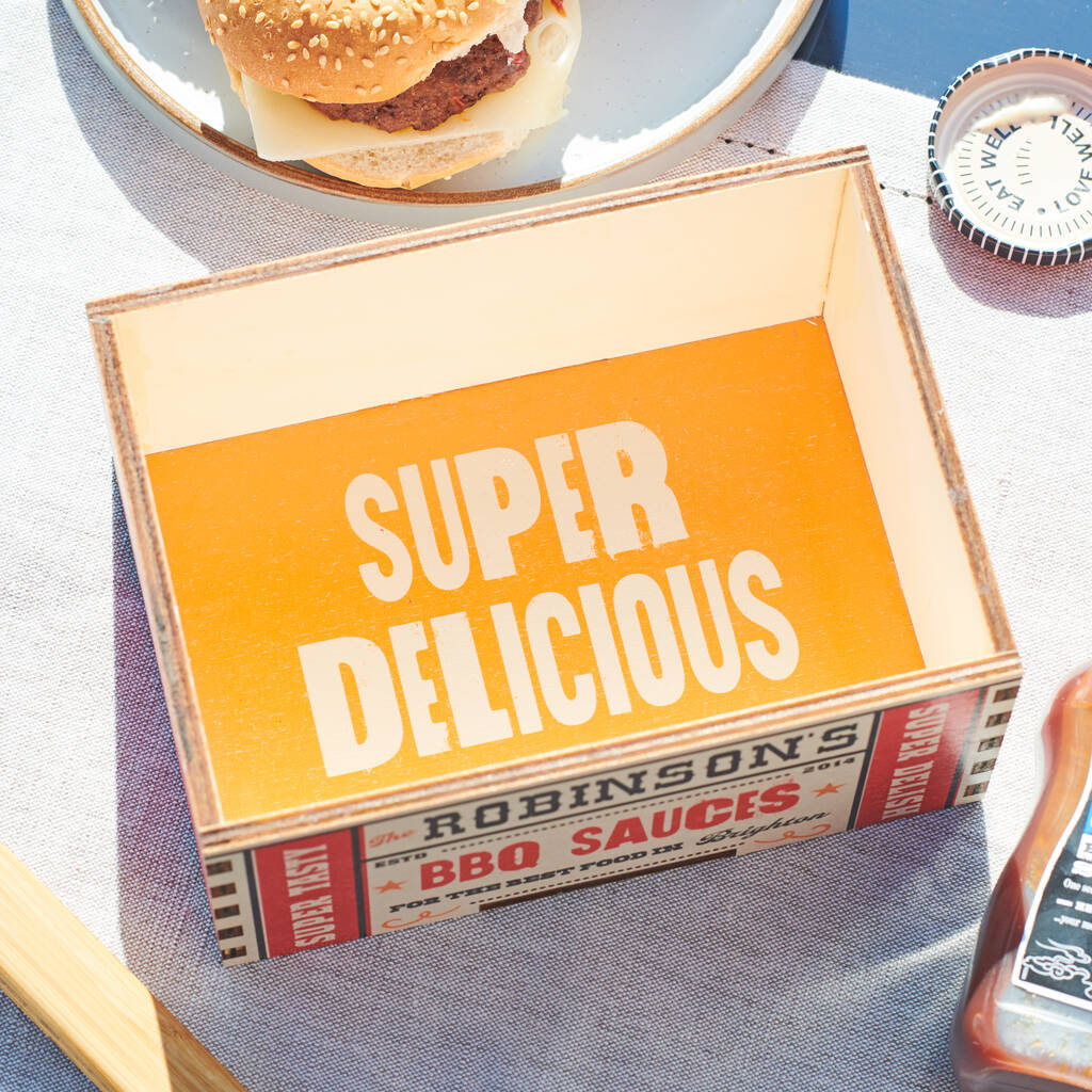 Oakdene Designs Food / Drink Personalised Wooden BBQ Condiment Box