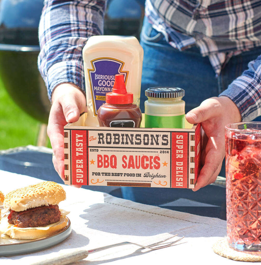 Oakdene Designs Food / Drink Personalised Wooden BBQ Condiment Box