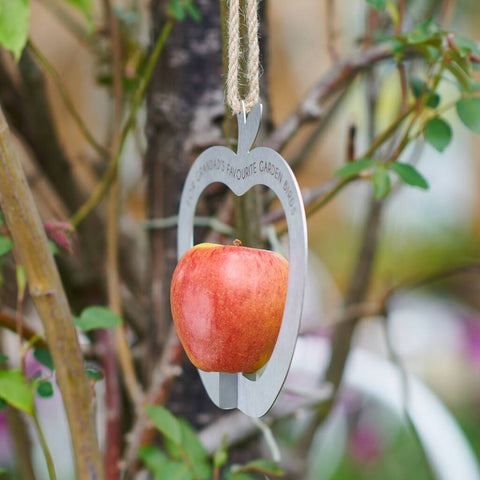 Oakdene Designs Garden Personalised Apple Shape Metal Bird Feeder