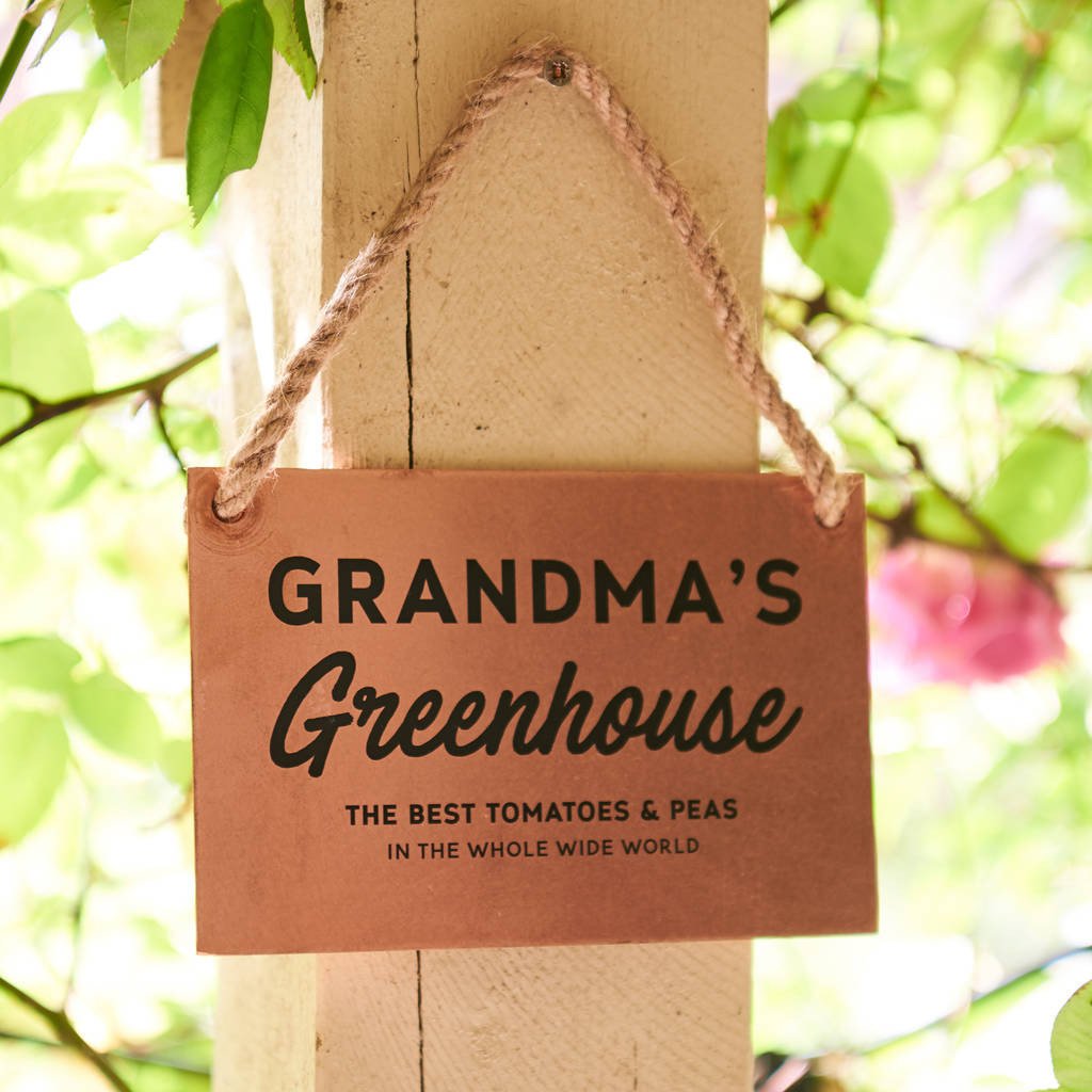 Oakdene Designs Garden Personalised Greenhouse Copper And Rope Garden Sign