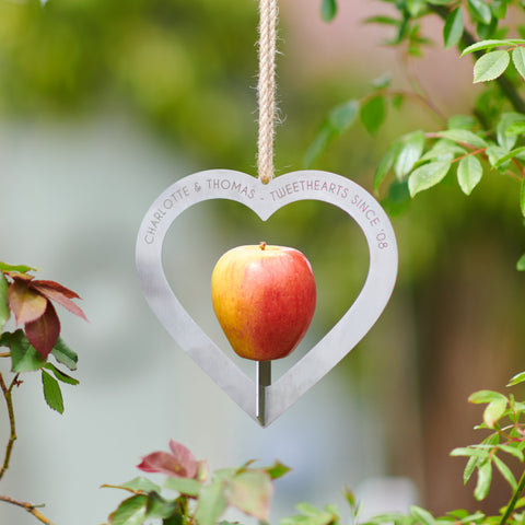 Oakdene Designs Garden Personalised Heart Shaped Couples Metal Bird Feeder