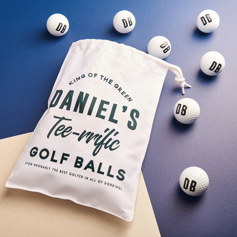 Oakdene Designs Golf Accessories Personalised Initialed Golf Balls And Bag