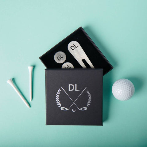 Oakdene Designs Golf Accessories Personalised Stainless Steel Golf Divot Marker Set