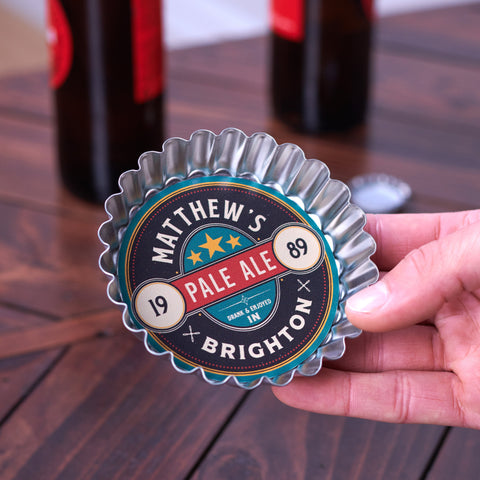 Oakdene Designs Home Decor Personalised Beer Cap Coaster