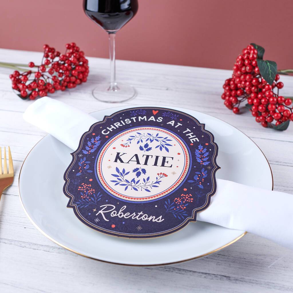 Oakdene Designs Home Decor Personalised Christmas Pop Out Coaster Place Settings - Set of 4