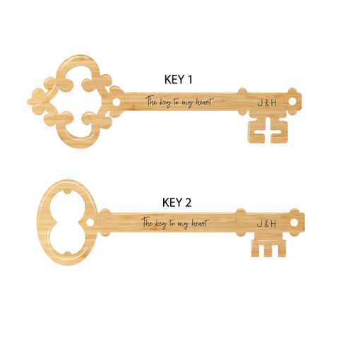 Oakdene Designs Home Decor Personalised Couples Bamboo Key Hook