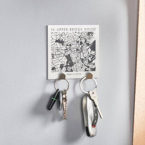 Oakdene Designs Home Decor Personalised Map Location Couples Key Holder