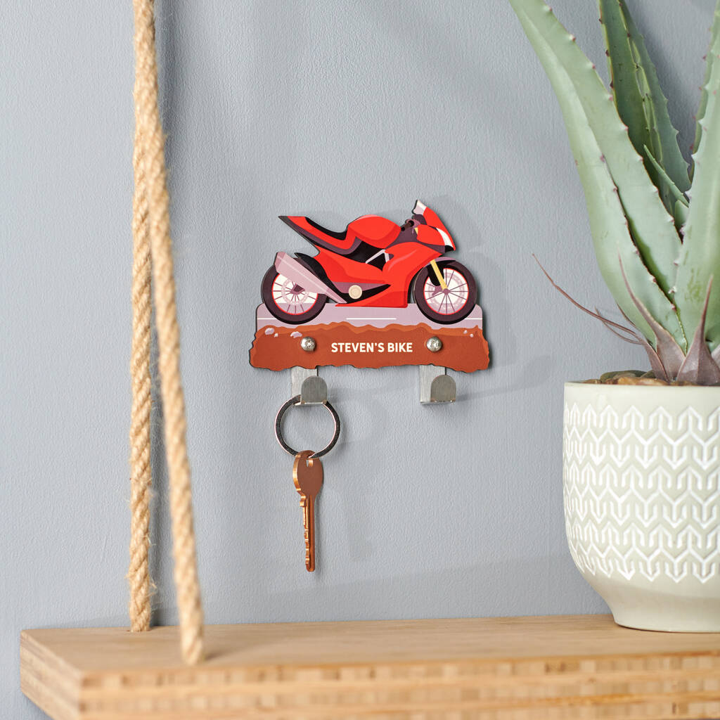 Oakdene Designs Home Decor Personalised Motorbike Key Hook