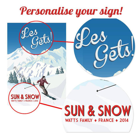 Personalised Retro Ski Sign - Oakdene Designs - 3