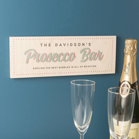 Oakdene Designs Home Decor Personalised Wooden Prosecco Bar Sign