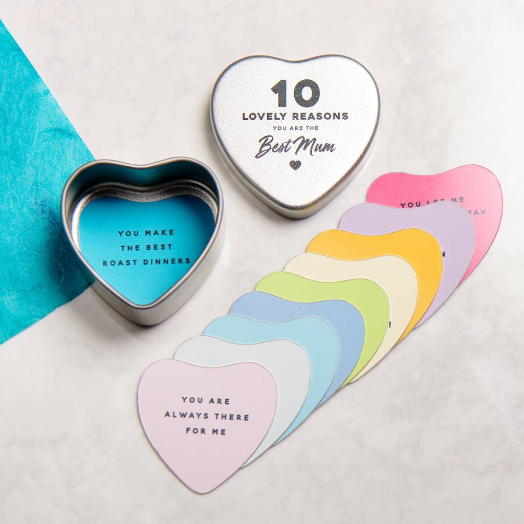 Oakdene Designs Keepsakes & Tokens Personalised 10 Reasons You Are The Best Mum Heart Tin
