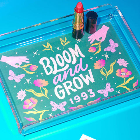 Oakdene Designs Keepsakes & Tokens Personalised Acrylic Bloom And Grow Year Make Up Tray