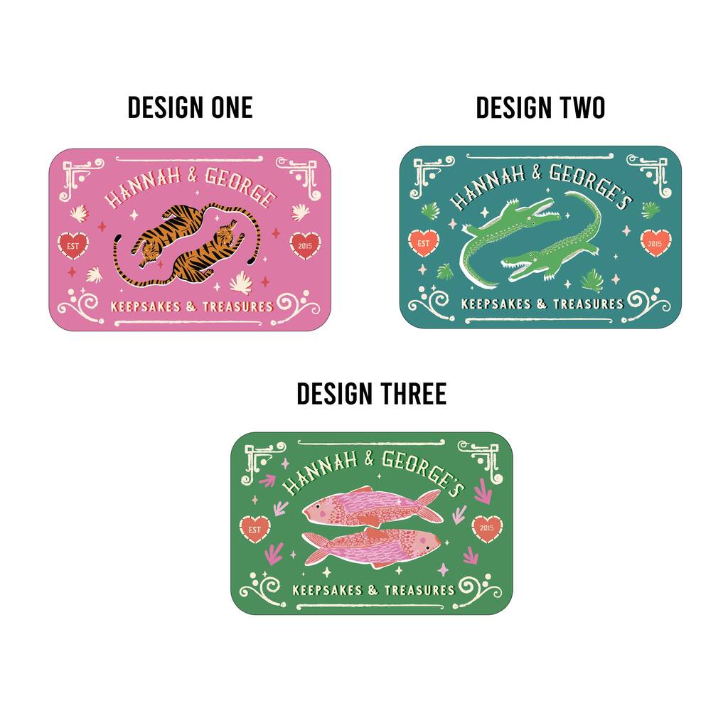 Oakdene Designs Keepsakes & Tokens Personalised Couples Pocket Tin