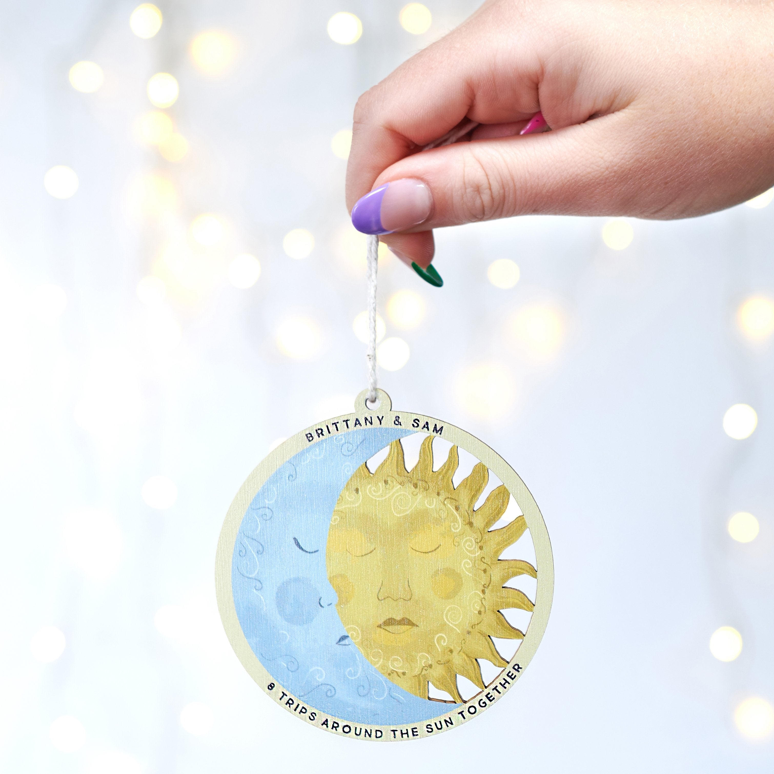 Oakdene Designs Keepsakes & Tokens Personalised Couples Sun And Moon Keepsake