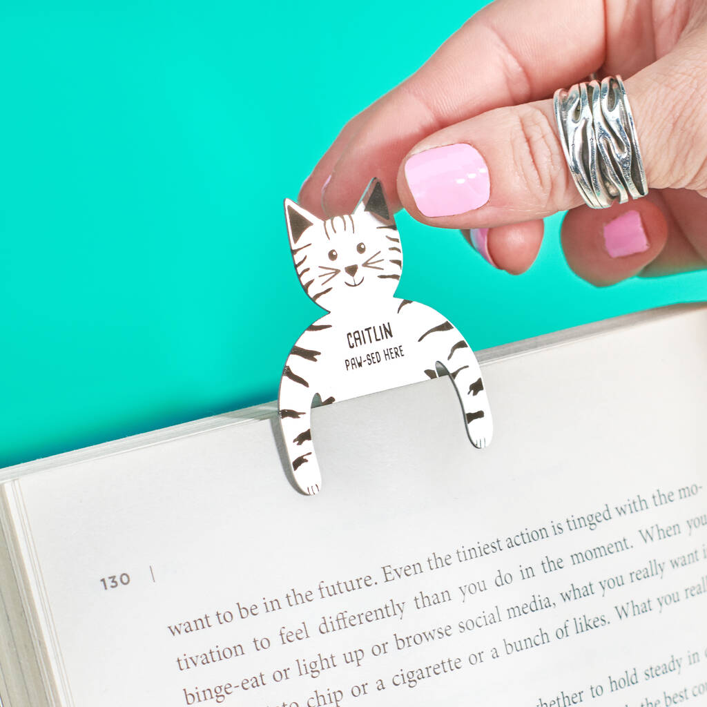 Oakdene Designs Keepsakes & Tokens Personalised Metal Cat Lovers Bookmark