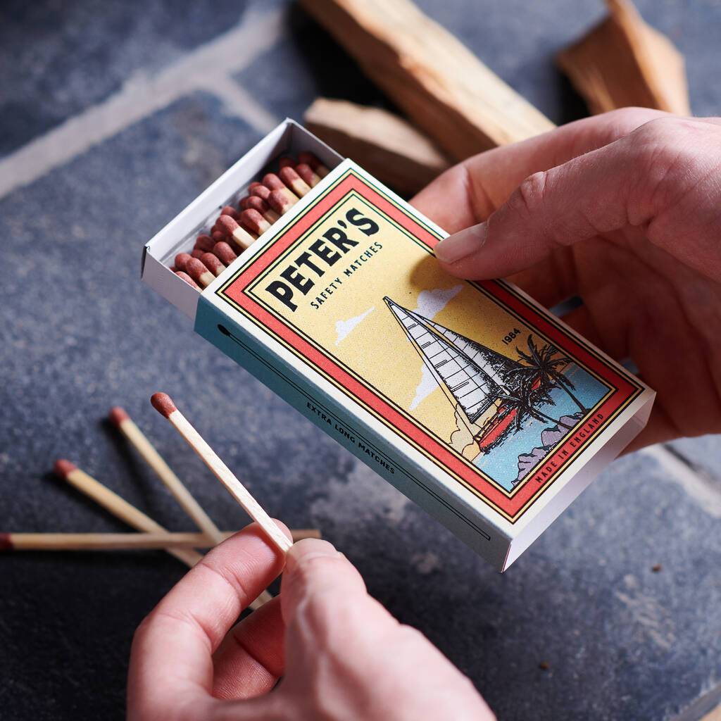Oakdene Designs Keepsakes & Tokens Personalised Vintage Style Ship Matchbox And Matches