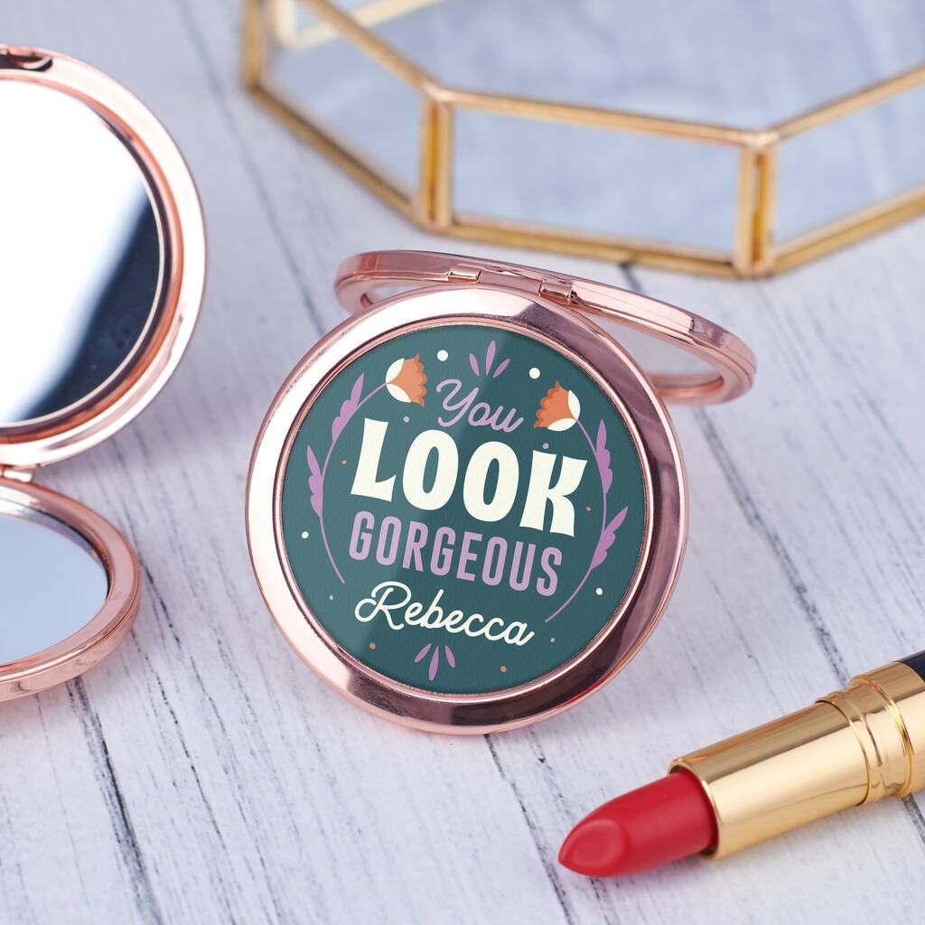 Oakdene Designs Keepsakes & Tokens Personalised 'You Look Gorgeous Today' Pocket Mirror